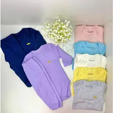 Kit 6 Peças Bebe Conjunto Meia Estação Confortável Body e Mijao Menino Menina 3 Body e 3 Mijao