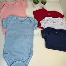 Kit 2 Body Infantil 100% Algodão Liso Neutro Sortido Enxoval Bebê