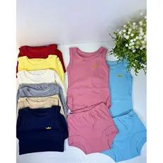 Kit 6 peças Body Regata e Tapa Fralda 100% algodão 3 Body Regata e 3 Short Sortido