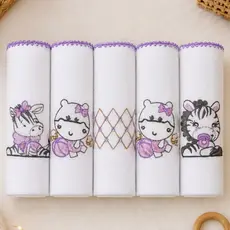 Kit Fralda de Pano Bordada para Bebê com 5 unidades 100% Algodão