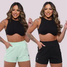 Kit de Shorts Feminino em Moletom  Conforto e Estilo para Lazer e Esportes
