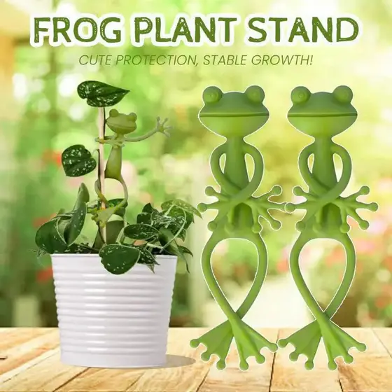 2/4 Pcs Suporte Fixo De Planta Em Forma De Sapo Clipes De Fio De Cabo Reutilizáveis Estável Bonito Para Plantas Vasos Pe
