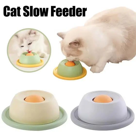 Gato Alimentador Lento Brinquedos Interativos Gatinho Jogando Treinamento Interativo Plataforma Giratória Bola Gatos Lan