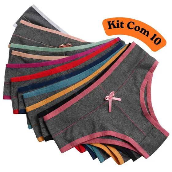 Kit 10 Calcinha Plus Size e NORMAL Cós Médio a Alto PROMOÇÃO - Ana N/P