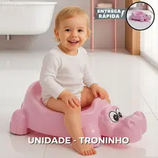 Troninho Infantil Rosa hipopótamo Crianças Desfralde meninas banheiro desenho fofinho