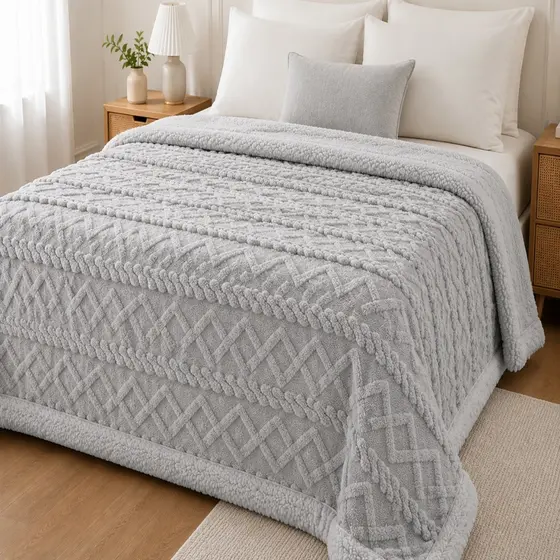 Cobertor Cama Casal Manta Soft e Sherpa Dupla Face Felpudo Premium Cinza