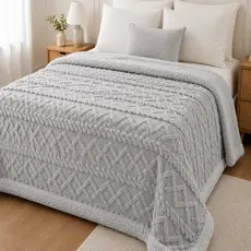 Cobertor Cama Casal Manta Soft e Sherpa Dupla Face Felpudo Premium Cinza