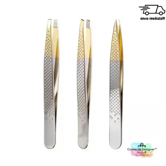 Pinça para Sobrancelha Enox Belliz Gold Silver