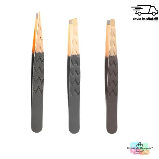 Pinça Black Silver & Gold Aço Inox - Belliz