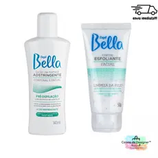 Kit Sobrancelha Adstringente Hortelã 140 ml e Esfoliante Alecrim Facial 50g Depil Bella