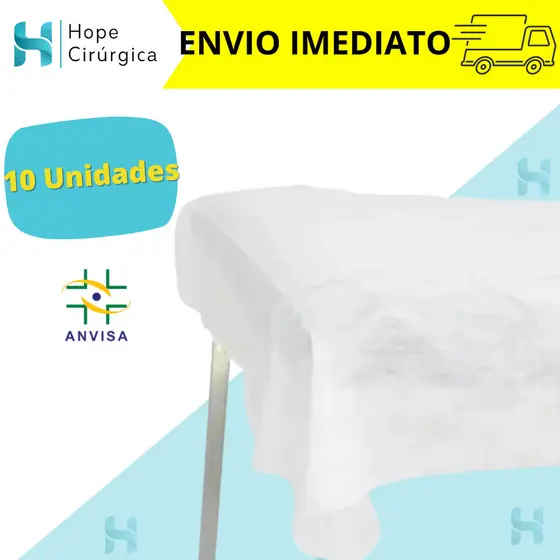 Lençol Descartável TNT Branco Maca Soft 2,00x0,90 S/ Elástico 10 Unidades Anvisa