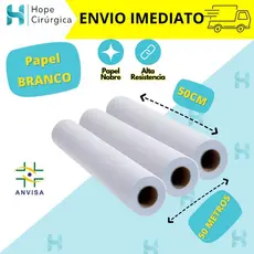 Kit 3 Lençóis Descartáveis de Papel Hospitalar para Maca 50x50 cm cada rolo