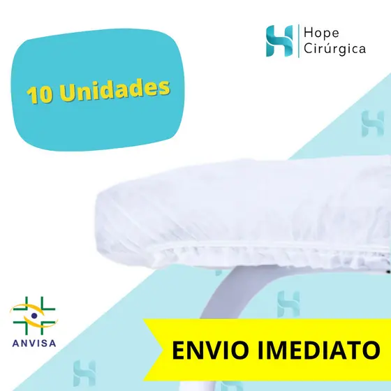 Lençol Descartável TNT Branco 2,00x0,90 c/ Elástico, Pacote c/ 10 Unidades, Hipoalergênico, Não Inflamável, Anvisa