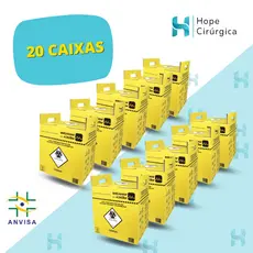 KIT 20 CAIXAS - Caixa Perfuro Cortante Coletor (03-Litros)