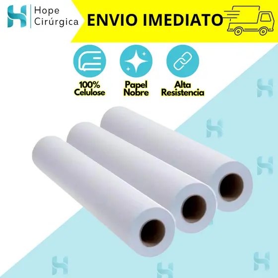Lençol Descartável Branco Luxo 100% Celulose - Tamanho 70x50M