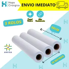 Kit com 3 lençóis Descartáveis de Papel Hospitalar para Maca 50x50