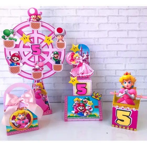 kit personalizado clássico-  20 peças Princesa Peach/ Princesa Mário