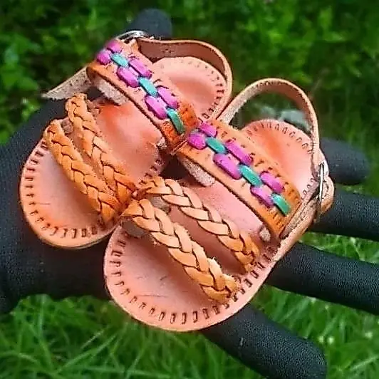 Sandália Percata chinelo bebê infantil  Moana aniversário mesversario Couro