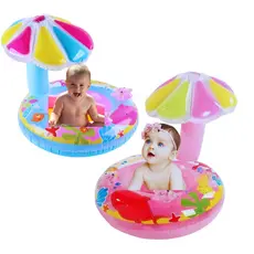 Boia Infantil Para Bebê Inflável Com Cobertura Menino Menina Piscina Praia