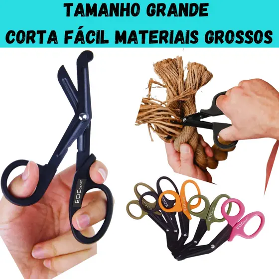 Tesoura Ponta Romba Grande Resgate Corta Cinto Vestes Aph Primeiros Socorros Emergência