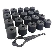 Kit 20 Capa Parafuso De Rodas Vw Golf Polo Nivus T-cros Jetta Fox Gol Voyage Saveiro Parati