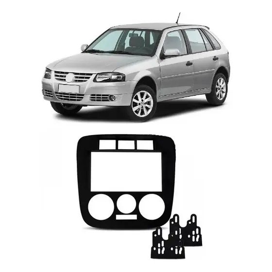 Moldura Painel 2 Din Mp5 Dvd Gol Saveiro Parati G4 Preta