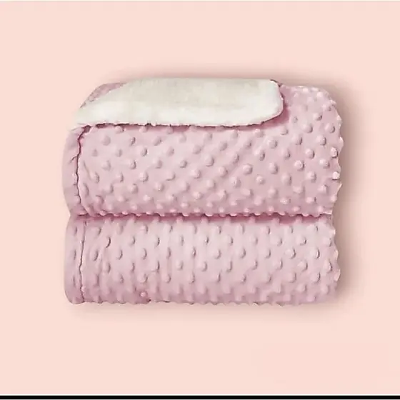 Cobertor Luxo Para Bebê Dupla Face Soft Bolha Com Sherpa