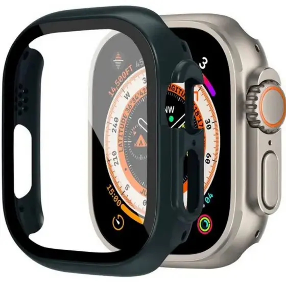 Capa Case Bumper Vidro Temperado Embutido Para Smartwatch 49mm e Apple Watch Ultra 49mm 1 e 2