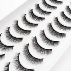 10 Pares Cílios Postiços Super Efeito Natural Voluminous , Emosados , Luz E Confortável