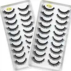 10 Pares Extensão de  Cílios Postiços  Cílios Naturais Artesanais S03 S05 H13 G600