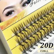 60 Extensões De Cílios Sem Juntas , Naturalmente Curvados Em Forma De L , De Vison De 8-14 Mm