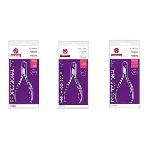 3 Alicate De Cutícula Mundial Aço Inox  777 P/ Manicure