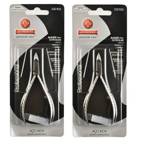 Kit 2 Alicate De Unha Mundial 722 Manicure