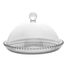 Wolff Casa Prato Queijo Queijeira Tampa Cristal Pearl 20x12cm
