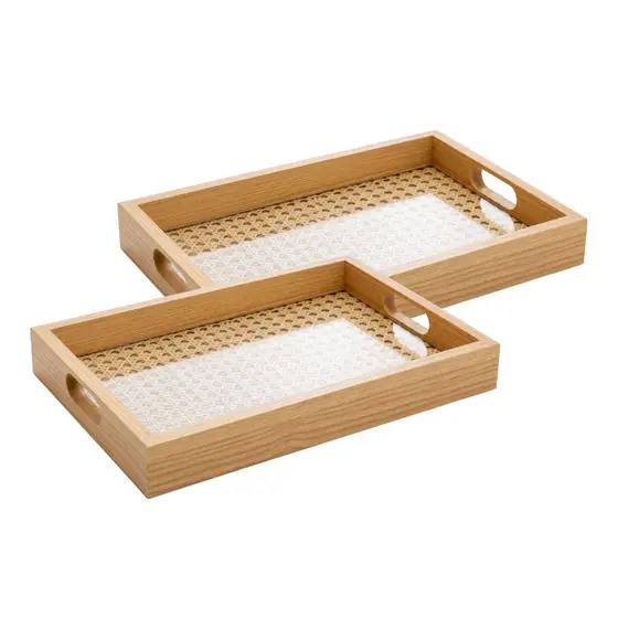 Bandeja Retangular de Mdf com Fundo Treliça 31,5x21,5cm / 36,5x26,5cm - Lyor