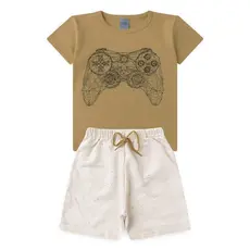 Conjunto Infantil Menino Roupa de Criança masculino Bermuda e Camiseta Atacado Verão L14