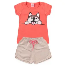 Conjunto Infantil Feminino Shorts e Baby Look Menina L19