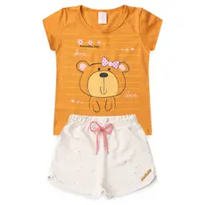 Conjunto Infantil Feminino Shorts e Baby Look Menina L17