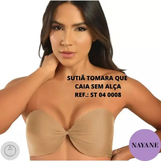 Sutiã tomara que caia sem alças com franzido Nayane Rodrigues Ref.: ST 04 0008