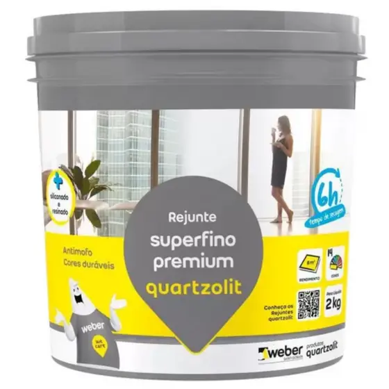 Rejunte Porcelanato Superfino Premium 2kg Pote Quartzolit - Várias Cores
