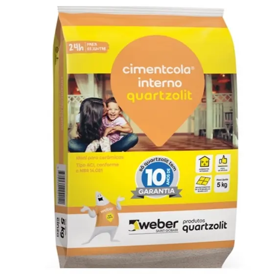 Argamassa Para Piso Uso Interto Ac1 5kg Cimentcola Quartzolit
