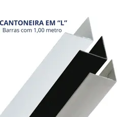 Cantoneira Em L Alumínio Branca, Polida, Preta Barra 1 Metro 1/2", 5/8", 3/4", 1"