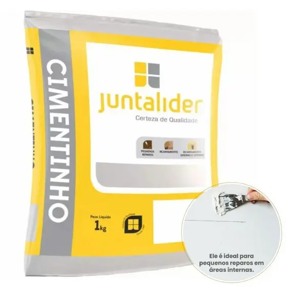 Cimento Branco 1kg Cimentinho Para Reparos Juntalider