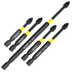 Kit 5 Bits Ponteiras Phillips PH2 Magnéticas de Impacto Aço Reforçado 50 a 150mm