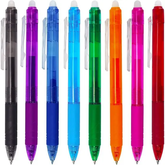 Caneta Gel Apagável Retrátil Colorida De 0.7mm Para Papelaria Escolar