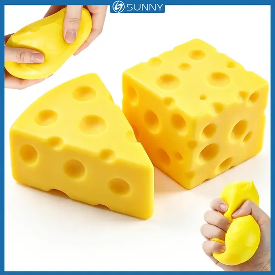 SunnyFit Queijo Descompressão Brinquedo Fidget Triângulo Squeeze Brinquedos Moles Alívio Do Estresse Simulação Artificia