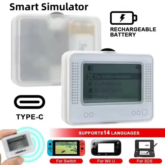 2-1 Unidade Para Simulador Amiibo NFC Pixl Emulador-Inteligente Bluetooth Carregável-Compatível Switch2/Switch WiiU 3DS