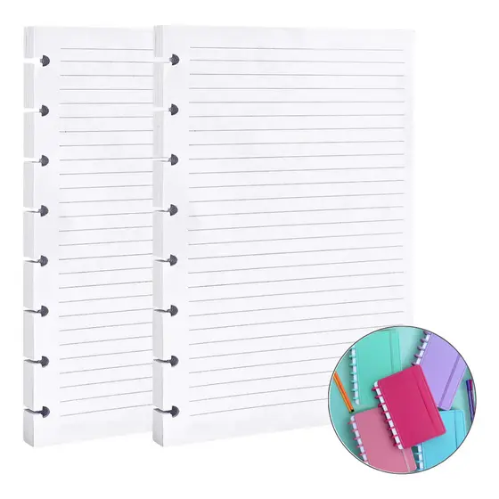 Refil de Folhas Pautadas para Caderno Universitário  A4/B5 com 11 10 Furos de Discos