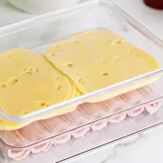 Porta Frios Presunto Queijo Salame Acrílico  Duplo Divisória da Geladeira à Mesa