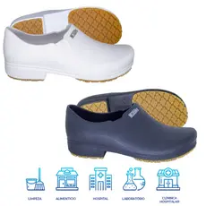 Sapato Antiderrapante Uso Profissional Enfermagem Hospital Clinica Serviços Gerais Cozinha Limpeza Classic Monseg